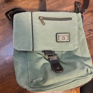 Green Canvas Messenger Bag